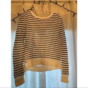 Black and White Striped Light weight long sleeve.